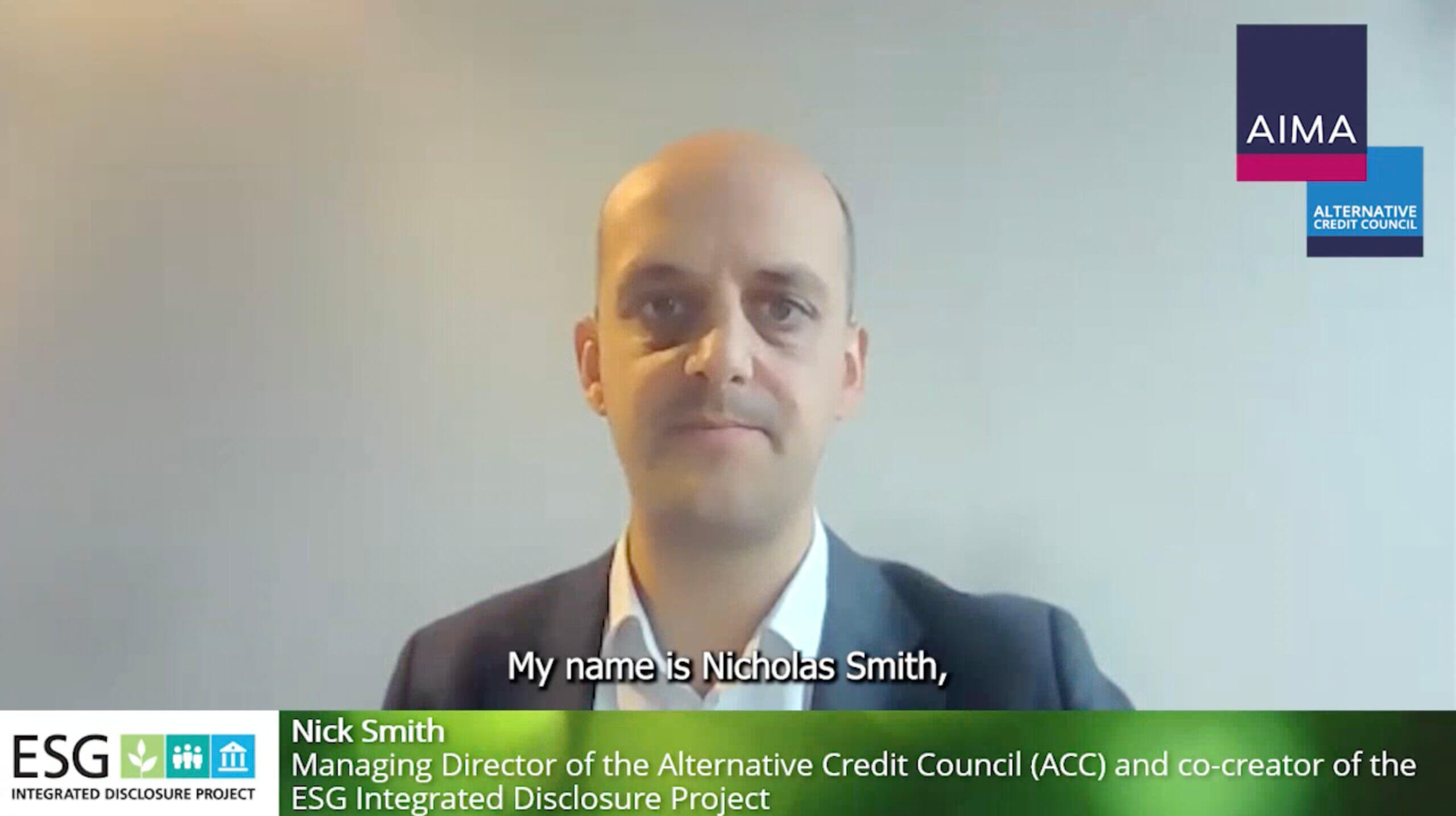 Nick Smith video thumbnail introducing the video: Intro to ESG IDP: A Harmonized and Proportionate Approach to ESG Disclosure